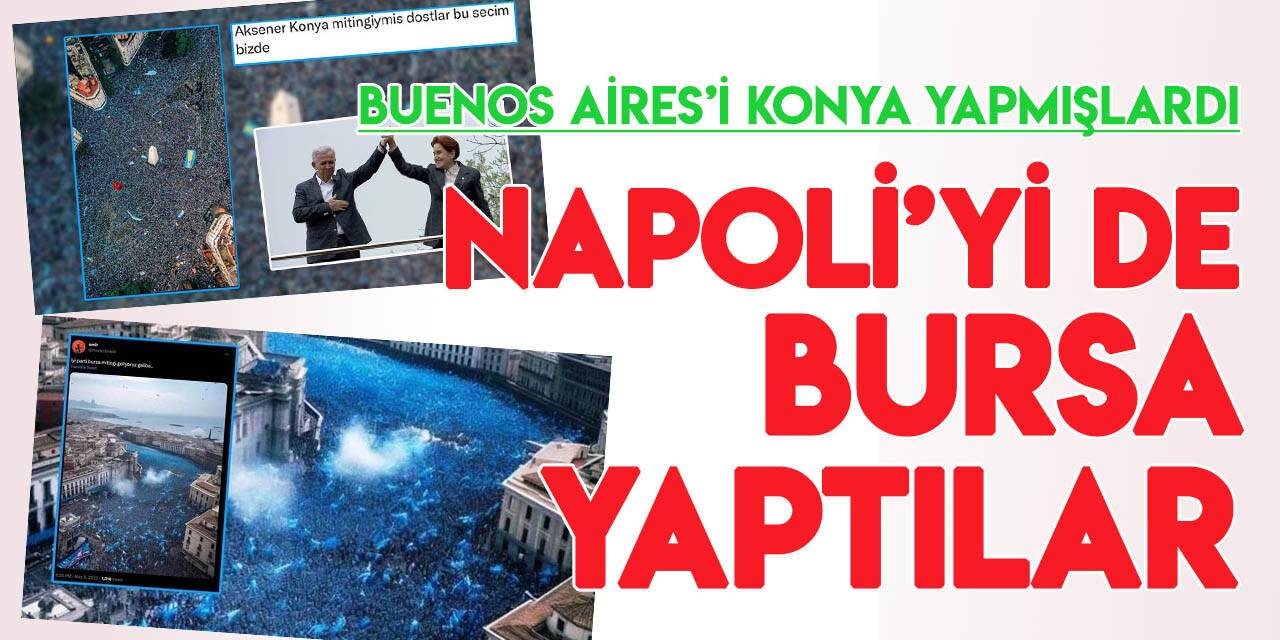 Yalanda sınır tanımıyorlar! "Napoli'nin yapay zeka şampiyonluk kutlama fotoğrafını, "İYİ Parti Bursa Mitingi" diye paylaştılar