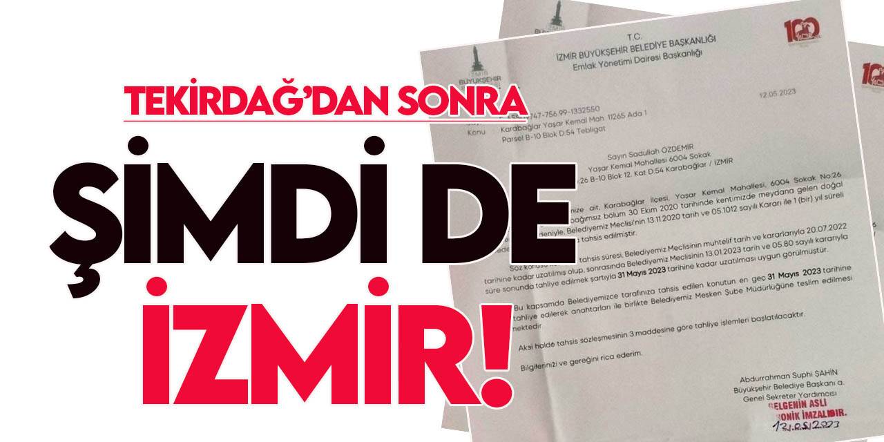 Tekirdağ BŞB'den sonra İzmir BŞ'Bden depremzedelere "boşaltın" kararı