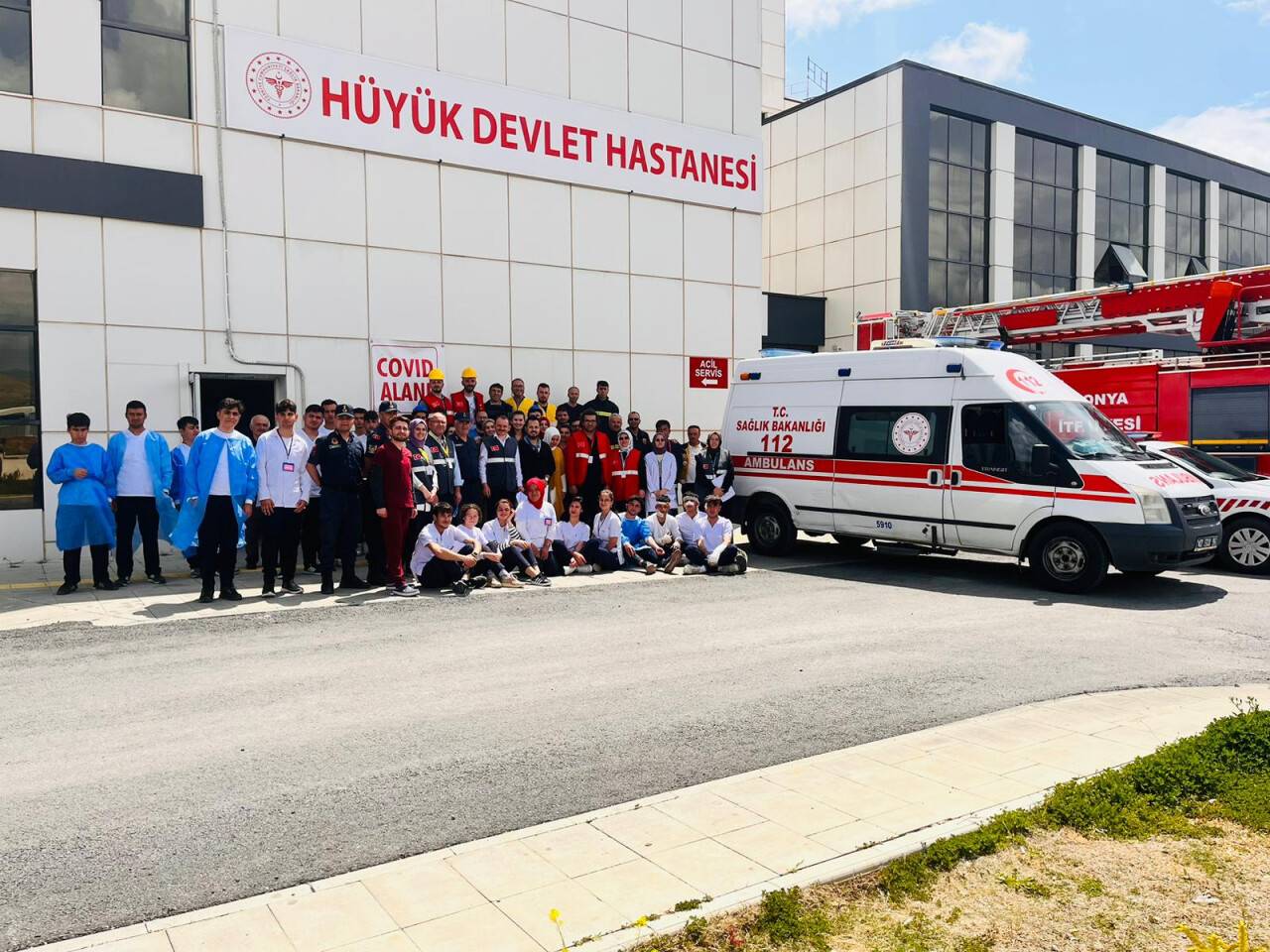 Hüyük'te yangın ve deprem tatbikatı yapıldı