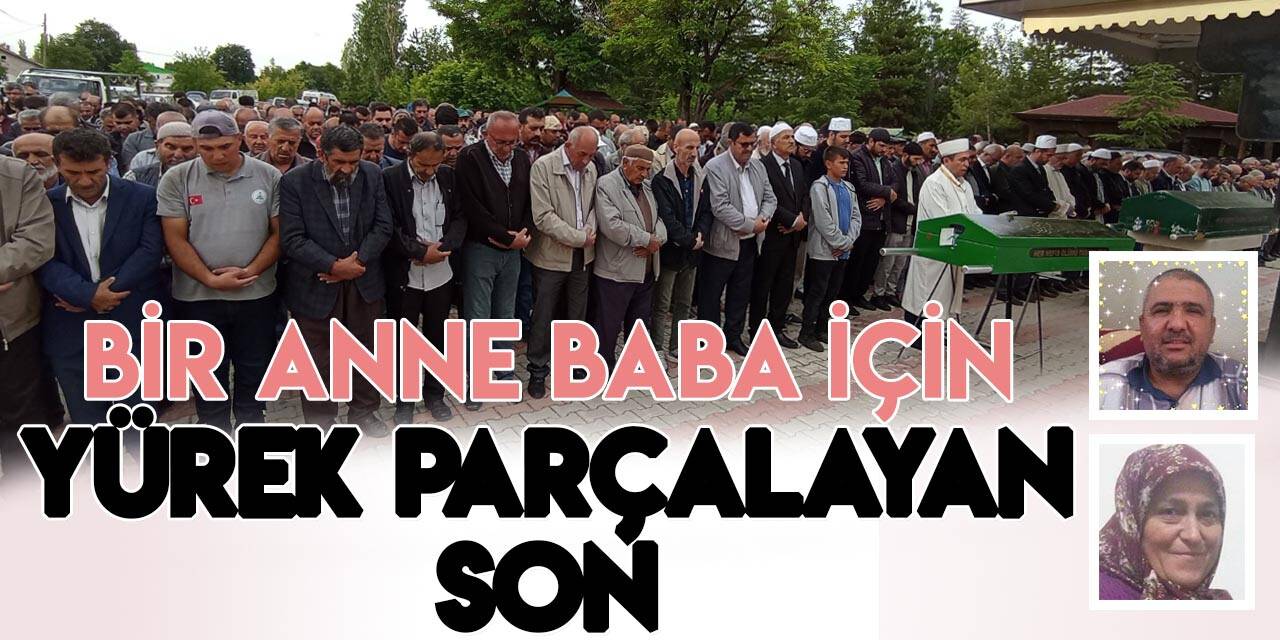 Konya'da kendi oğulları tarafından öldürülen anne ve baba son yolculuğuna uğurlandı