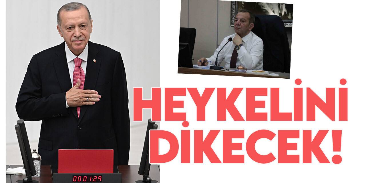 Bolu Belediye Başkanı Tanju Özcan, Cumhurbaşkanı Erdoğan'ın heykelini dikecek