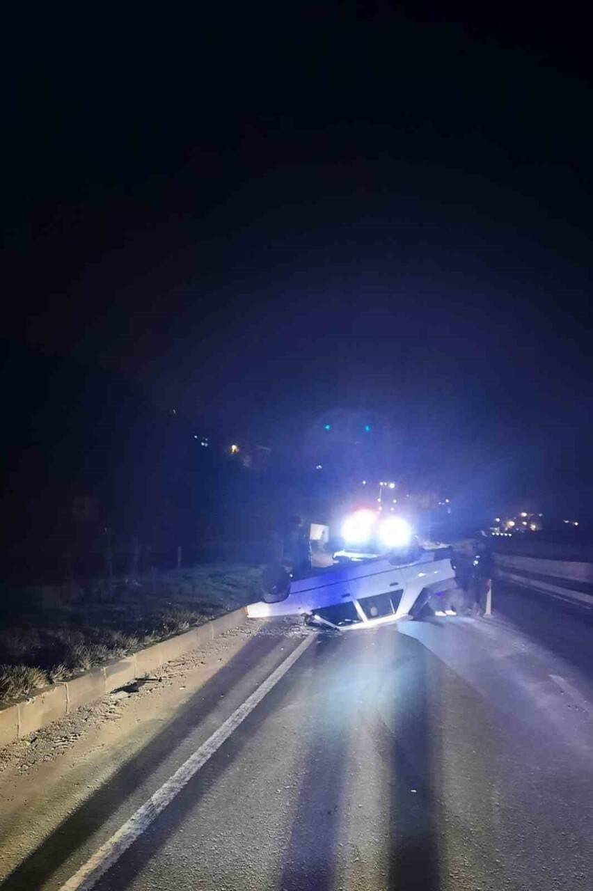 Kontrolden çıkan otomobil takla attı: 1 yaralı