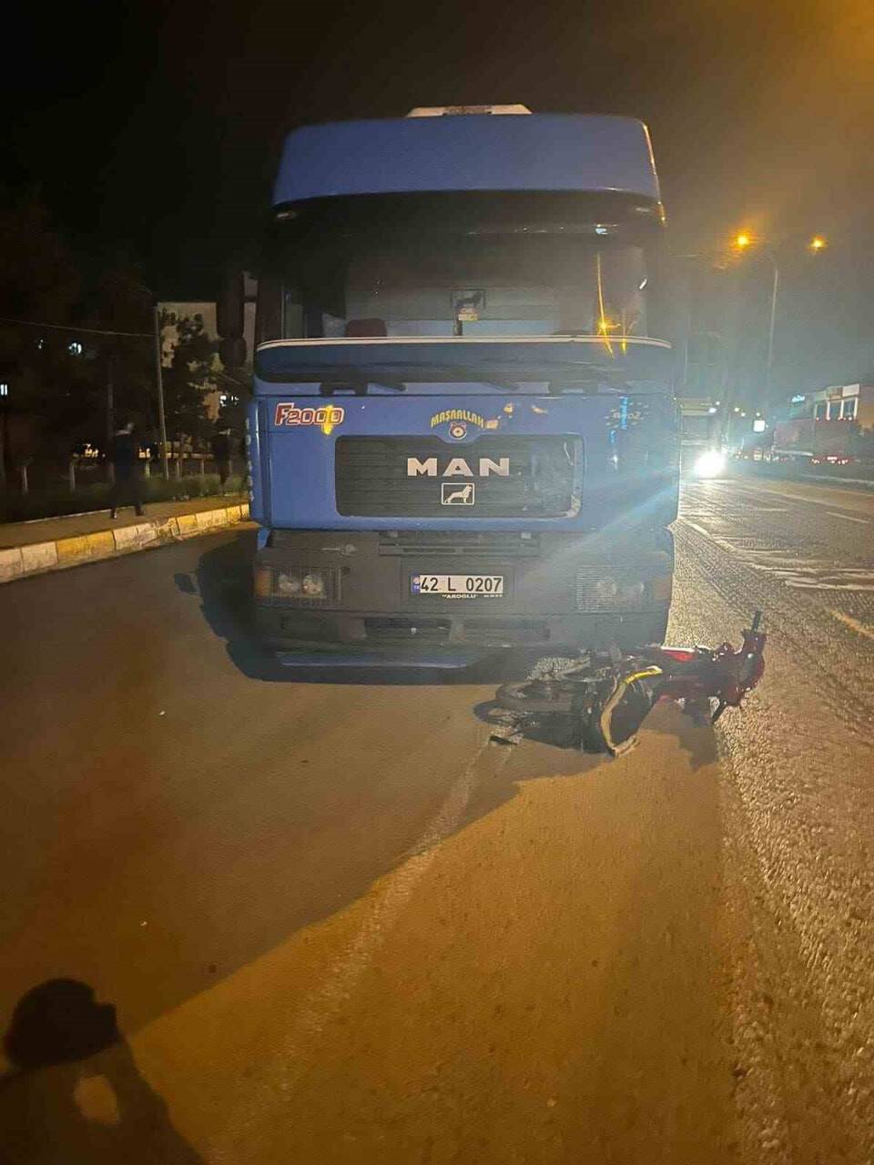 Konya’da tır motosiklete çarptı: 1 yaralı