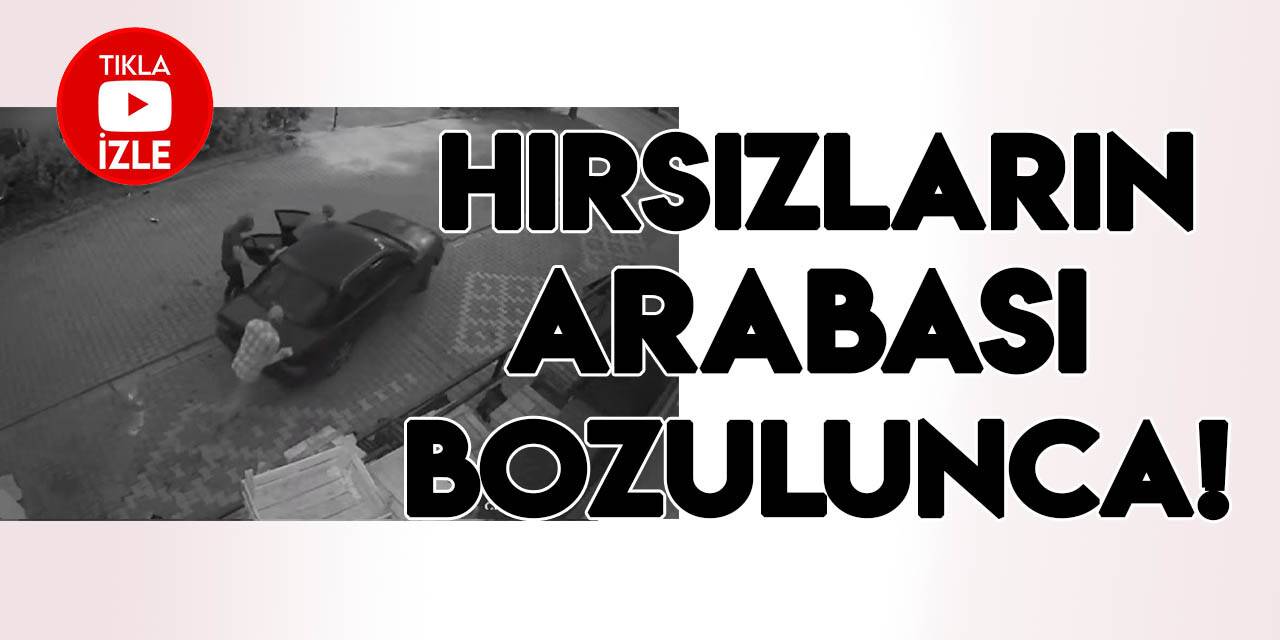 Marketten deterjan çalan şaşkın hırsızların arabası çalışmadı!