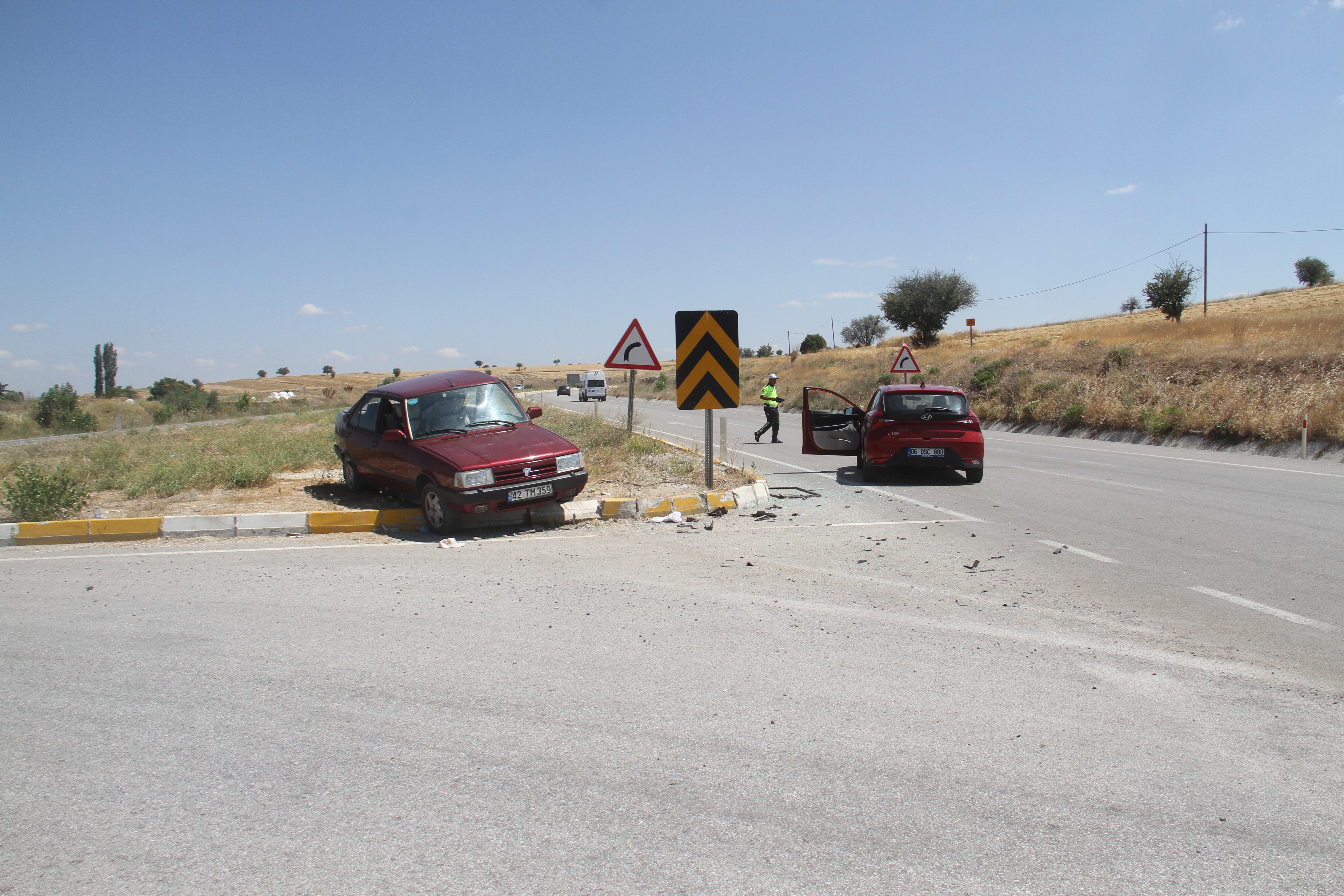 Konya’da otomobil kazası: 3 yaralı