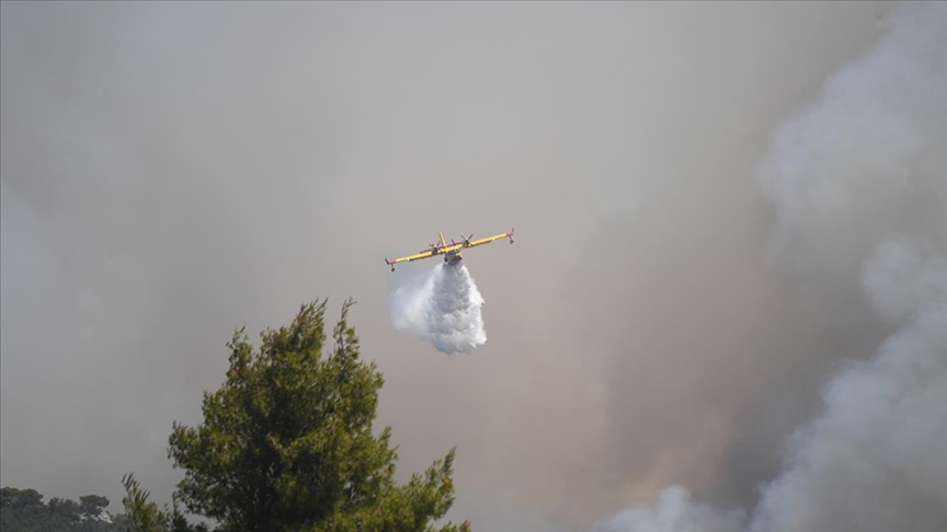 Yunanistan'da yangın söndürme uçağı düştü