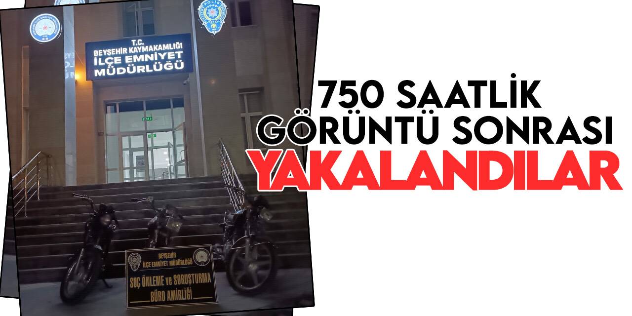 Konya'da 750 saatlik görüntü sonrası motosiklet hırsızları yakalandı