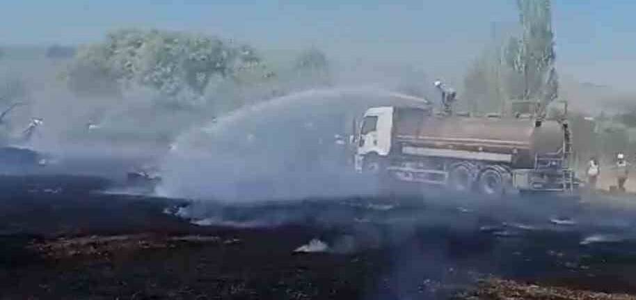 Fabrikada çıkan yangın çevreye sıçradı