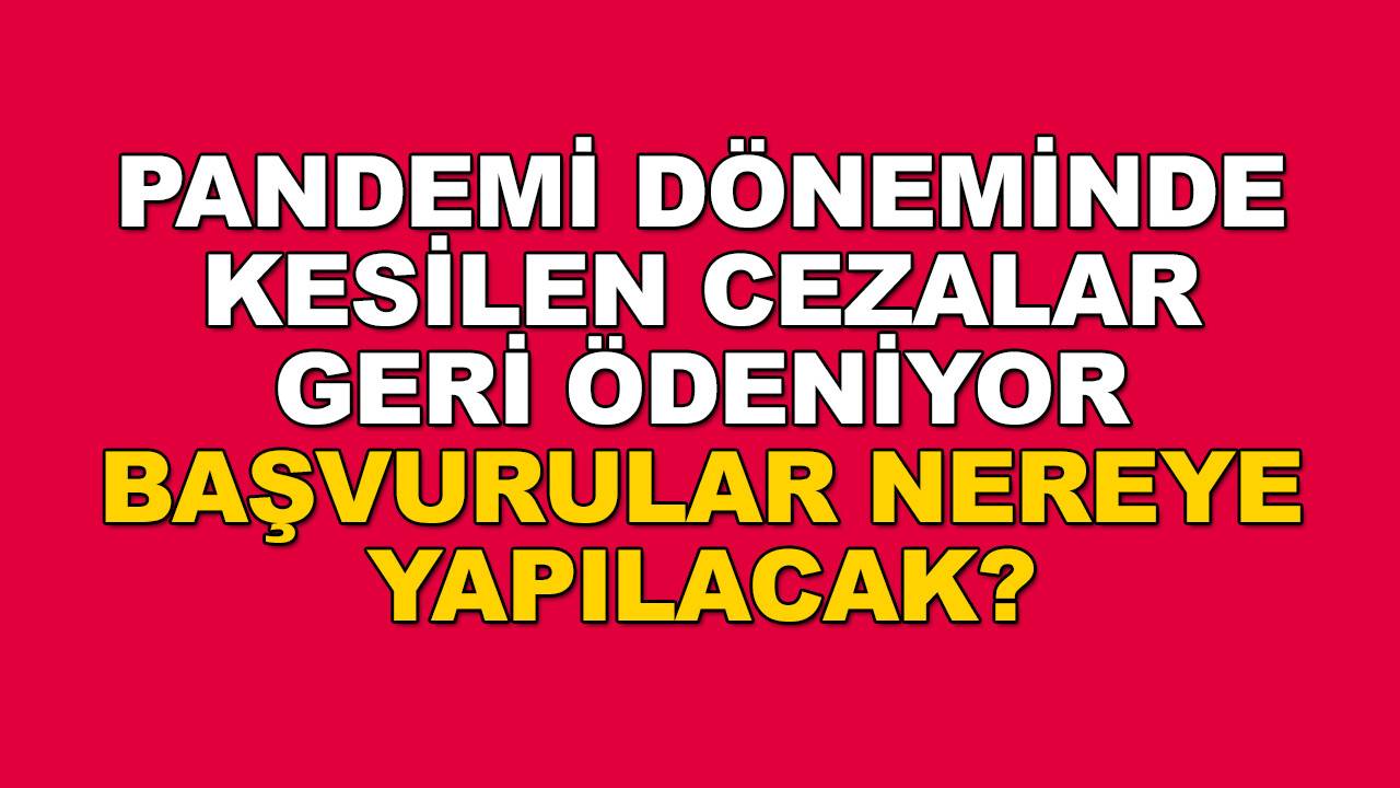 Pandemi cezaları geri ödenecek. Başvurular başladı.