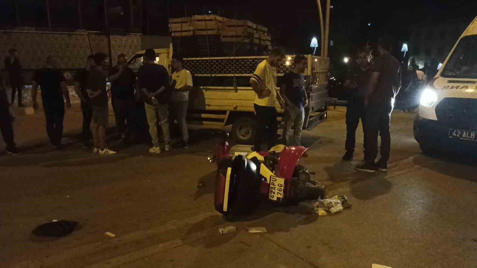Konya'da kaza: Motosiklet sürücüsü yaralandı