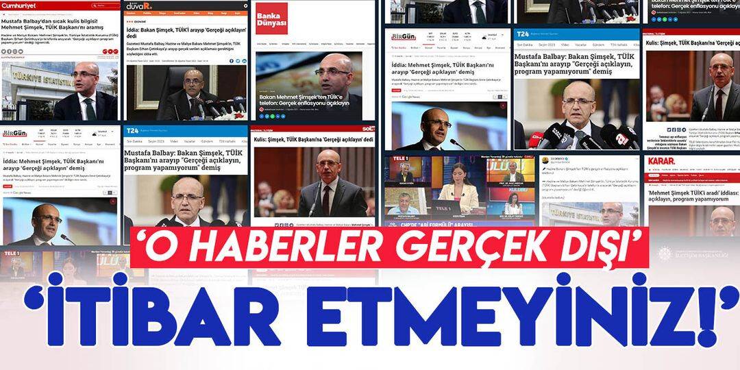 "Mehmet Şimşek, TÜİK'i aradı" haberlerine yalanlama