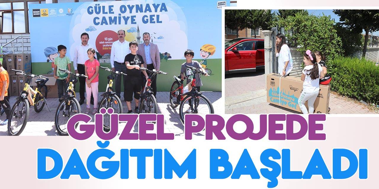 “Güle Oynaya Camiiye Gel” projesinde bisiklet dağıtımı başladı