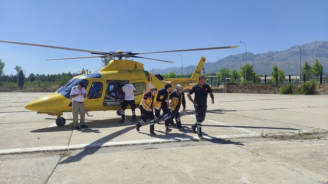 Kalk krizi geçirdi! Ambulans helikopterle Konya'ya taşındı