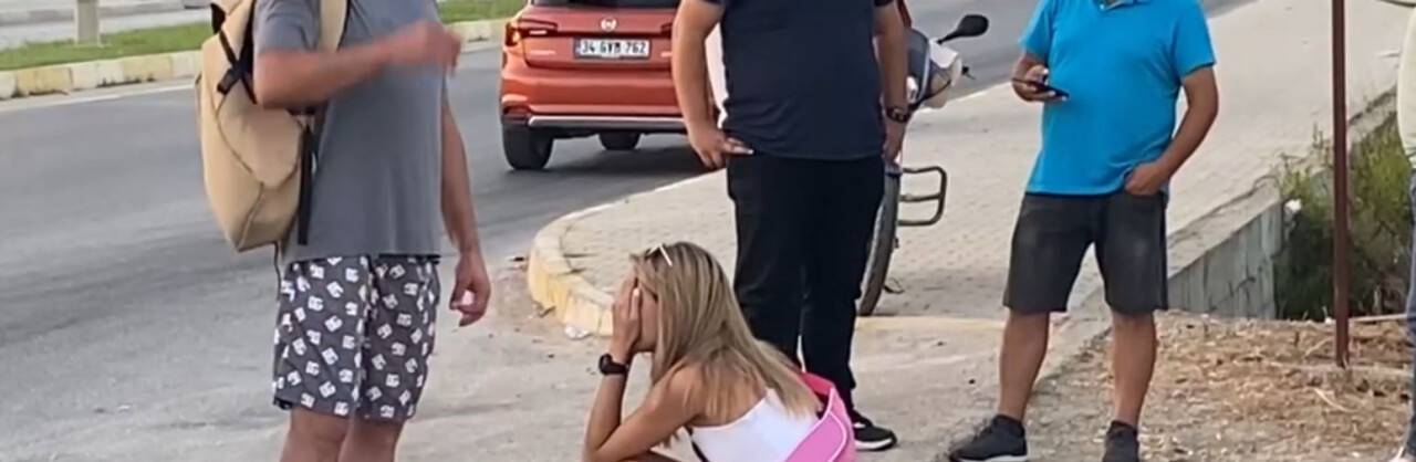 Spor arabası sulama kanalına düşen Ukraynalı kadın şok geçirdi