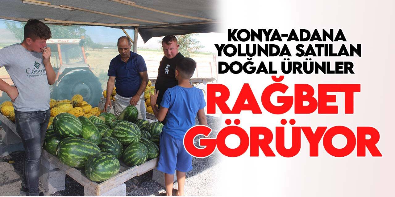 Konya-Adana yolunda satılan doğal ürünler rağbet görüyor