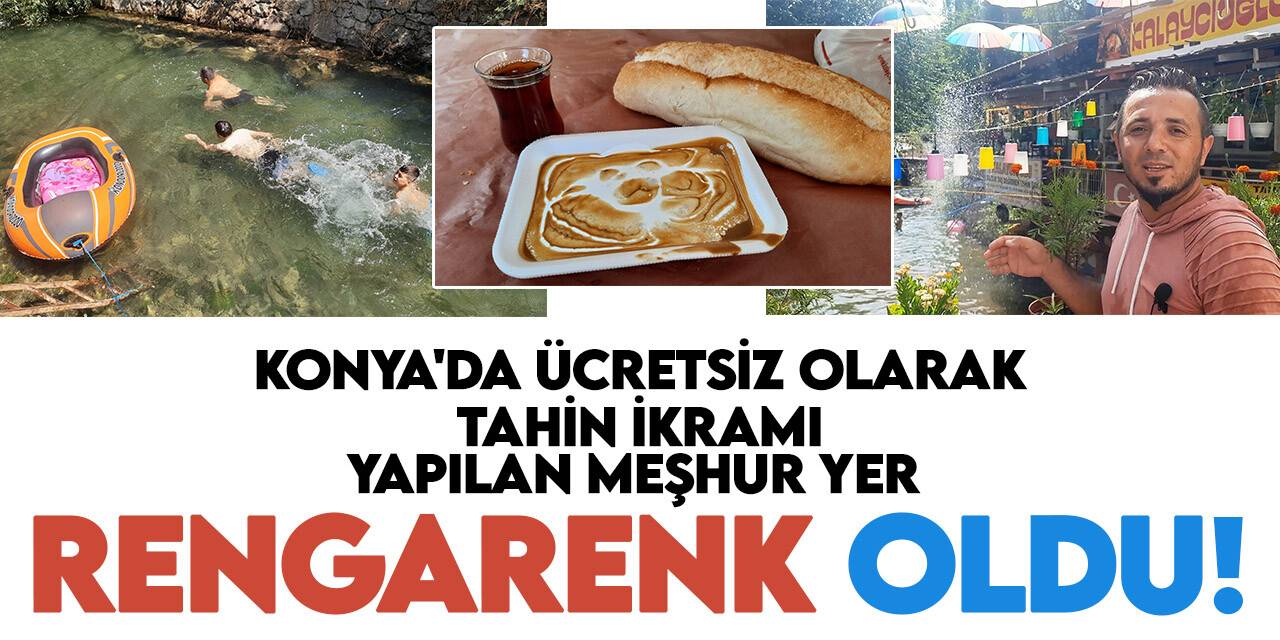 Konya'da ücretsiz olarak tahin ikramı yapılan meşhur yer rengarenk oldu!