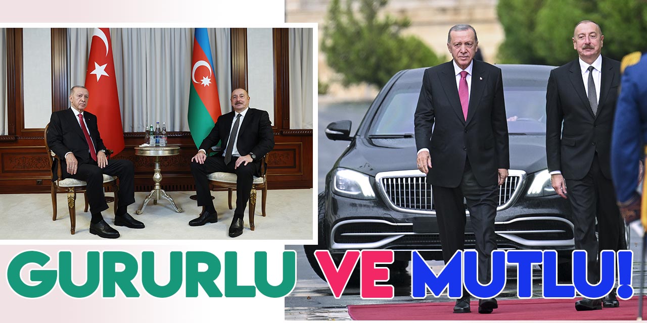 Cumhurbaşkanı Aliyev'in gurur ve mutluluğu yüzüne yansıdı