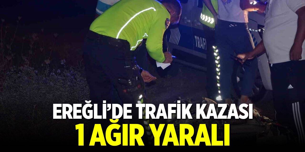 Konya Ereğli'de motosiklet otomobile çarptı: 1 ağır yaralı