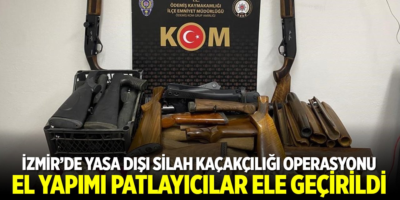 İzmir'de yasa dışı silah kaçakçılığı operasyonu: El yapımı patlayıcılar ele geçirildi