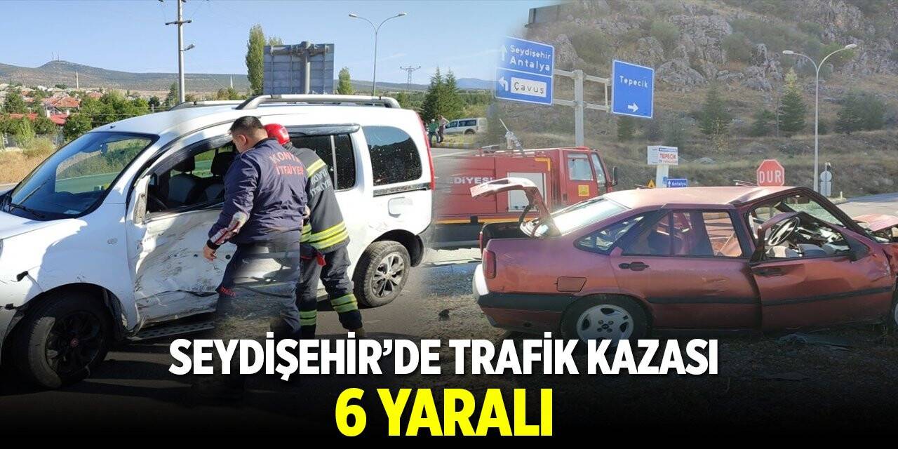 Seydişehir'de iki otomobil çarpıştı: 6 yaralı