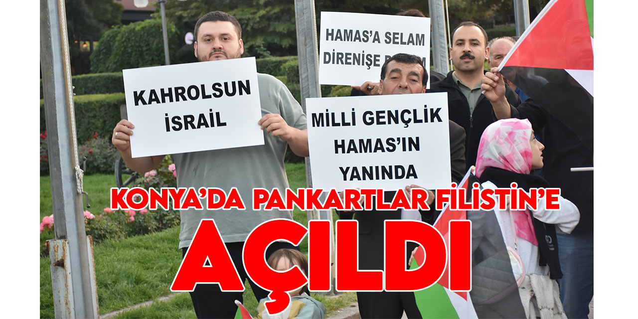 Konya'da Filistinlilere destek gösterisi