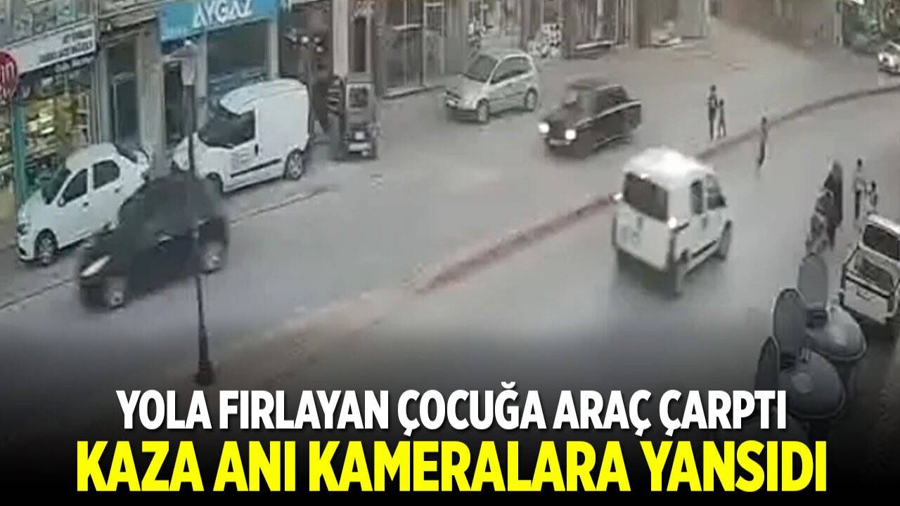 Konya'da yola fırlayan çocuğa araç çarptı! Kaza anı kameralara yansıdı
