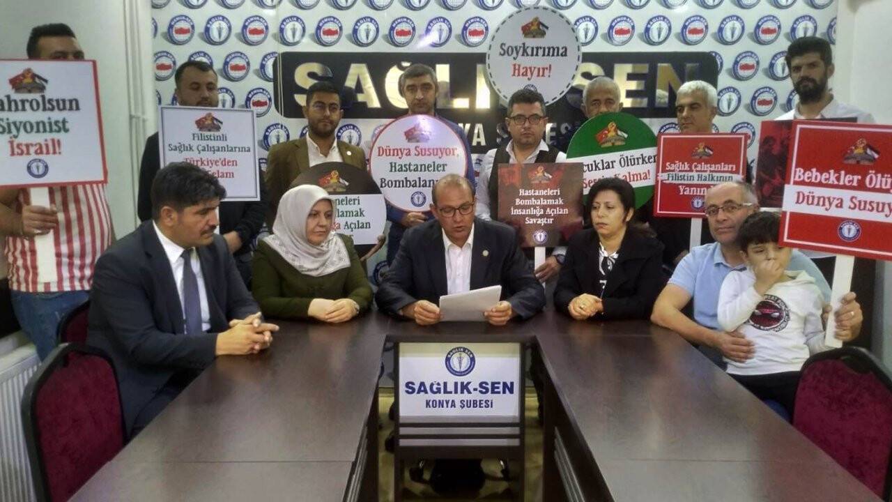 Sağlık-Sen Konya :Filistin halkının  yanındayız