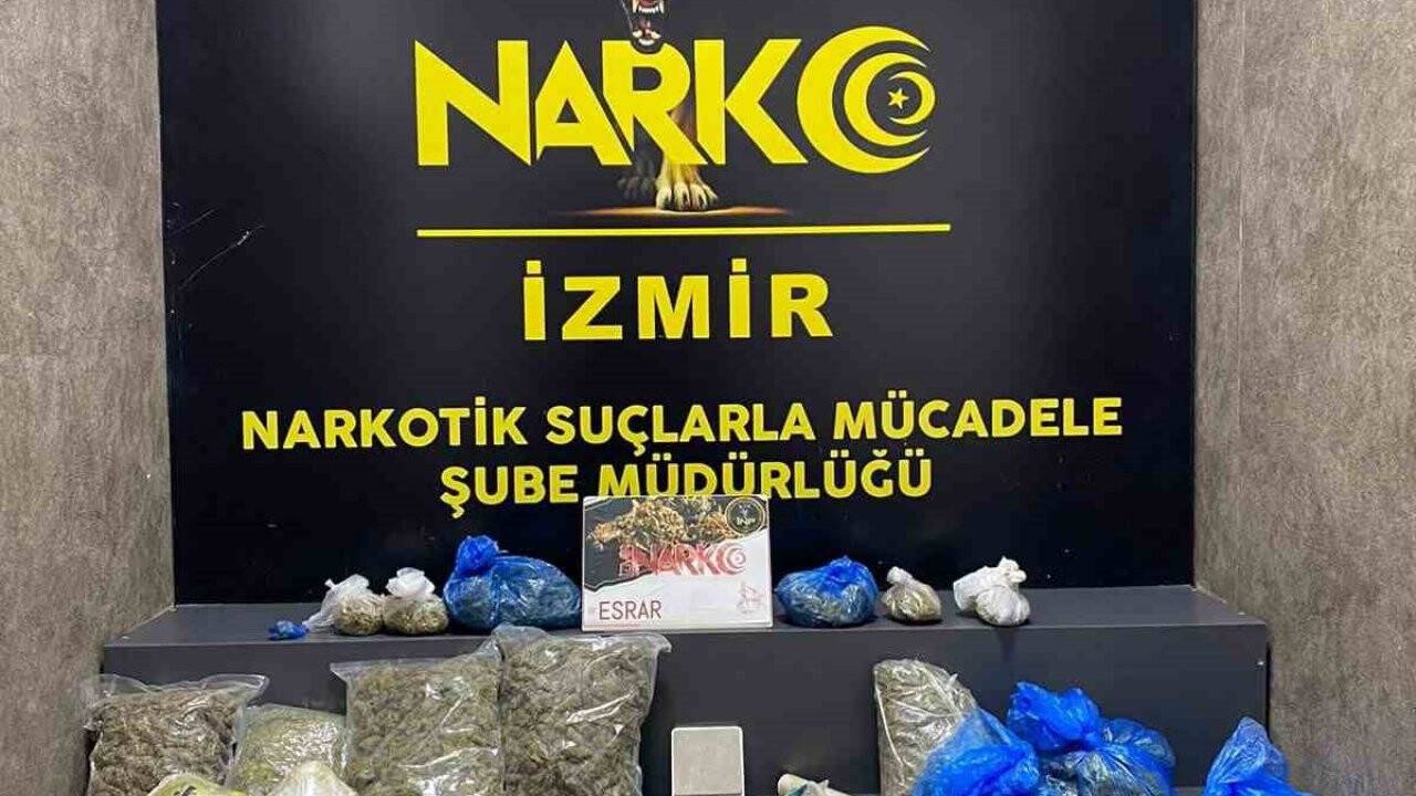 İzmir polisi 12 kilodan fazla esrar ele geçirdi
