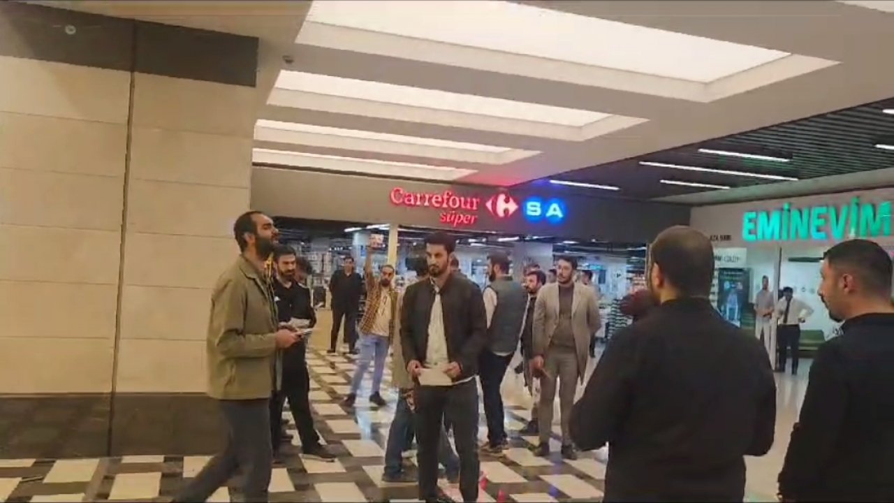 Konya'da katil İsrail'i destekleyen market protesto edildi