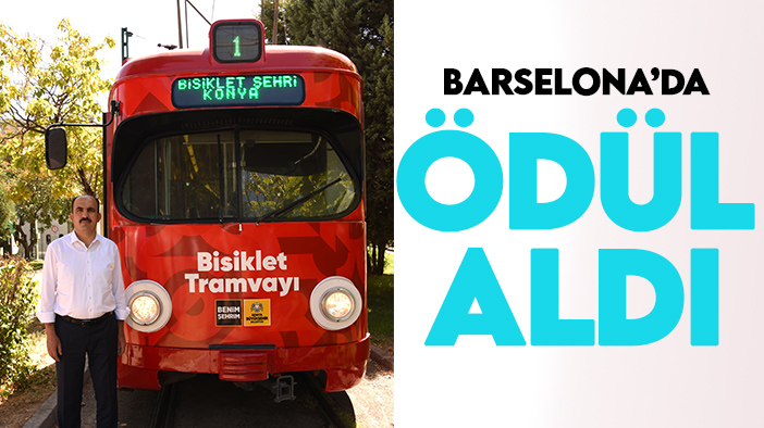 Konya'nın "Bisiklet Tramvayı" Barselona'da ödül aldı