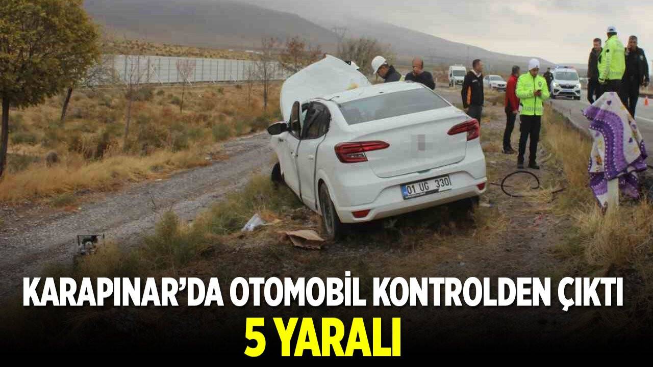 Karapınar'da otomobil kontrolden çıkarak takla attı: 5 yaralı