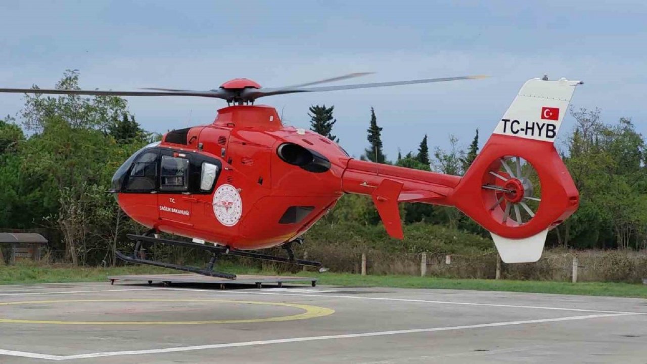 Ambulans helikopter vatandaşın hayatını kurtardı