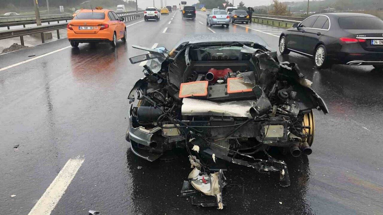 Ünlü iş adamı Sinan Urfalı, Ferrari ile ölümden döndü: 10 milyonluk araç pert oldu