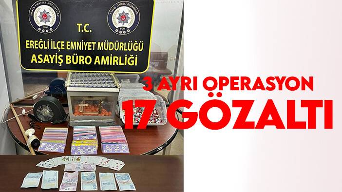 Konya’da yapılan operasyonlarda 17 şüpheli gözaltına alındı