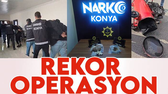 Konya narkotik ekiplerinden rekor operasyon: En yüksek miktara ulaşıldı