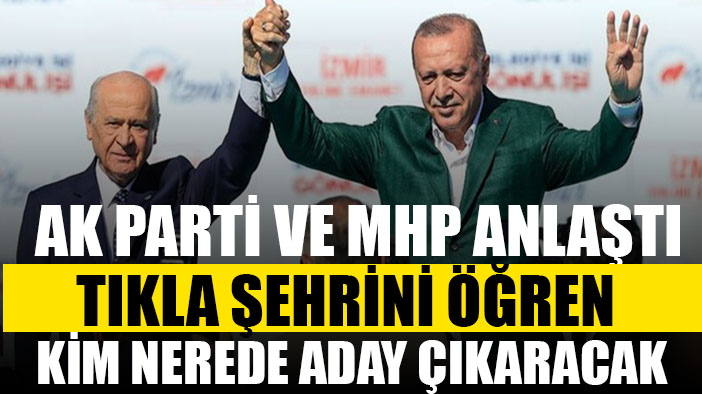 AK Parti ve MHP'nin anlaştığı iller belli oldu