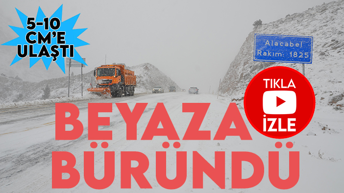 Konya-Antalya yolu beyaza büründü