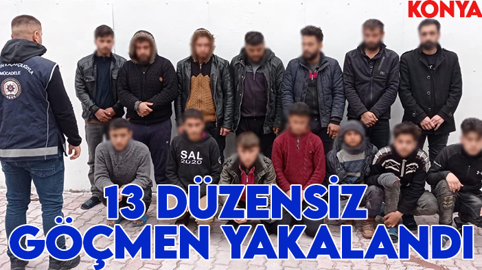 Konya Polisi şüphe üzerine durdurdu: 13 düzensiz göçmen çıktı