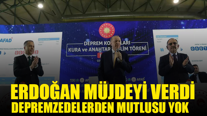 Erdoğan: Yıl sonuna kadar 200 bin evi teslim etmiş olacağız