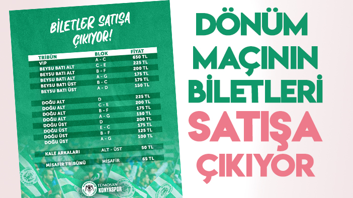 Konyaspor için dönüm maçı: Ankaragücü maçı biletleri satışa çıkıyor