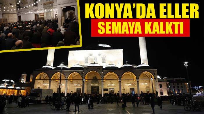 Konya’da Miraç Kandili’nde vatandaşlar camilere akın etti