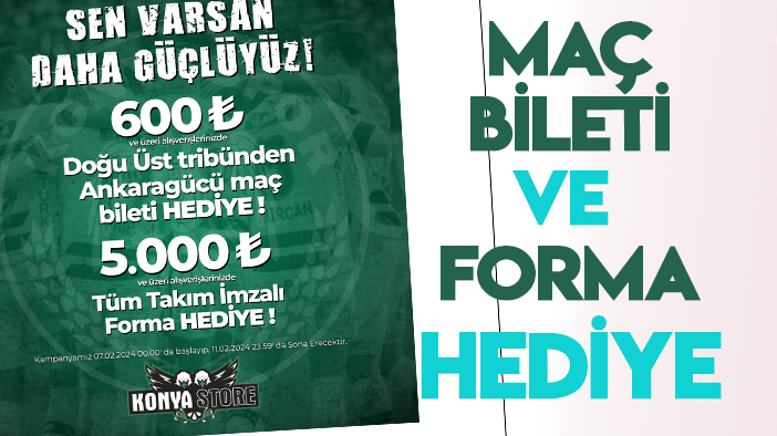 "Konyaspor-Ankaragücü" biletleri satışta! Konyastore'dan kampanya!