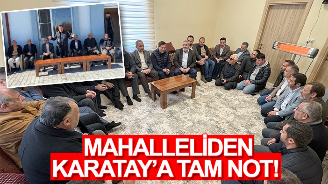Mahalleliden Karatay’a tam not!