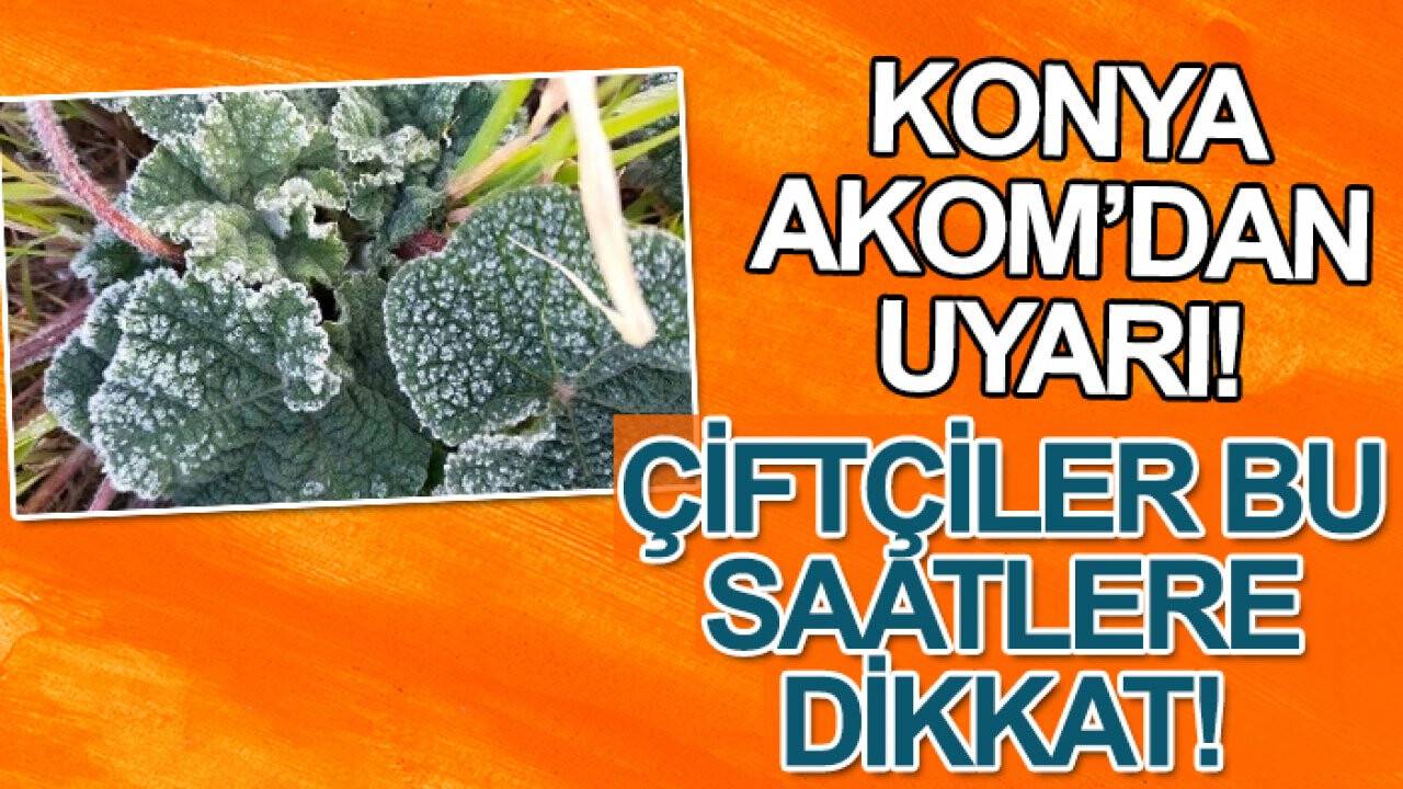 Konya AKOM’dan Uyarı! Çiftçiler bu saatlere dikkat!