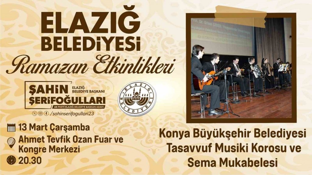 Elazığ’da Konya Tasavvuf Musikisi  sahne alacak