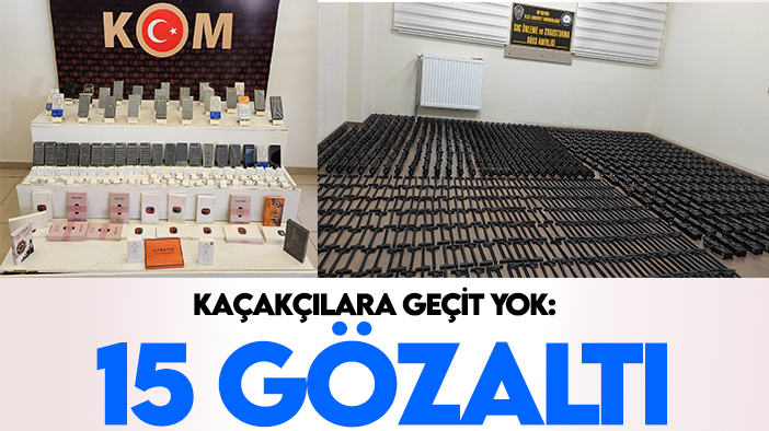 Konya'da 11 adrese kaçakçılık baskını: 15 gözaltı! Çok sayıda ürün ele geçirildi