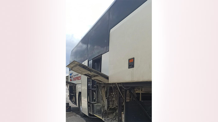 Konya-Antalya yolunda otobüs yangını