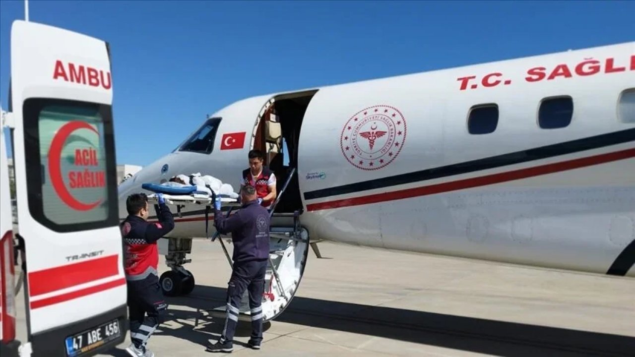 Mardin'de rahatsızlanan bebek ambulans uçakla Ankara'ya sevk edildi