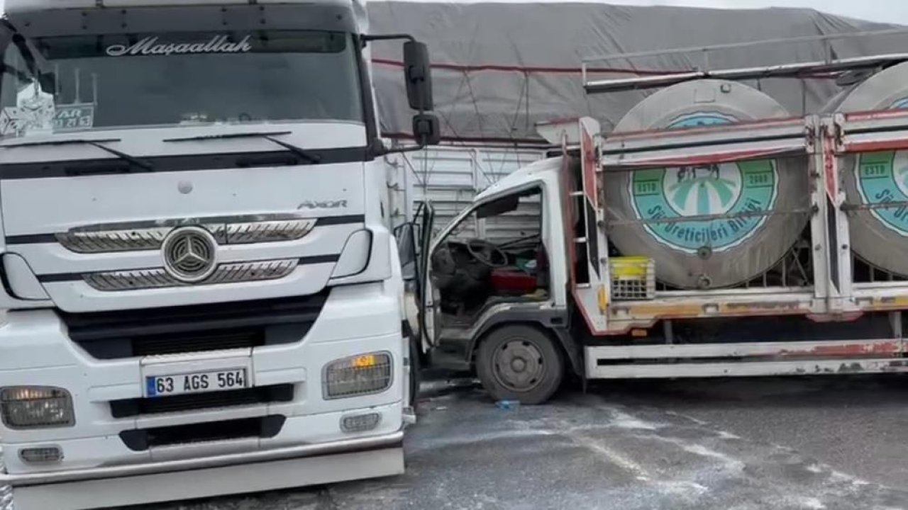 Konya'da çekici ile süt tankeri çarpıştı: 1 yaralı