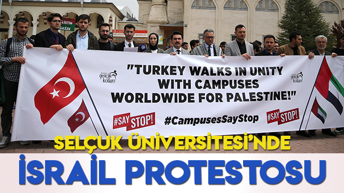 Konya'da üniversite öğrencilerinden  ABD'deki Filistin eylemlerine destek